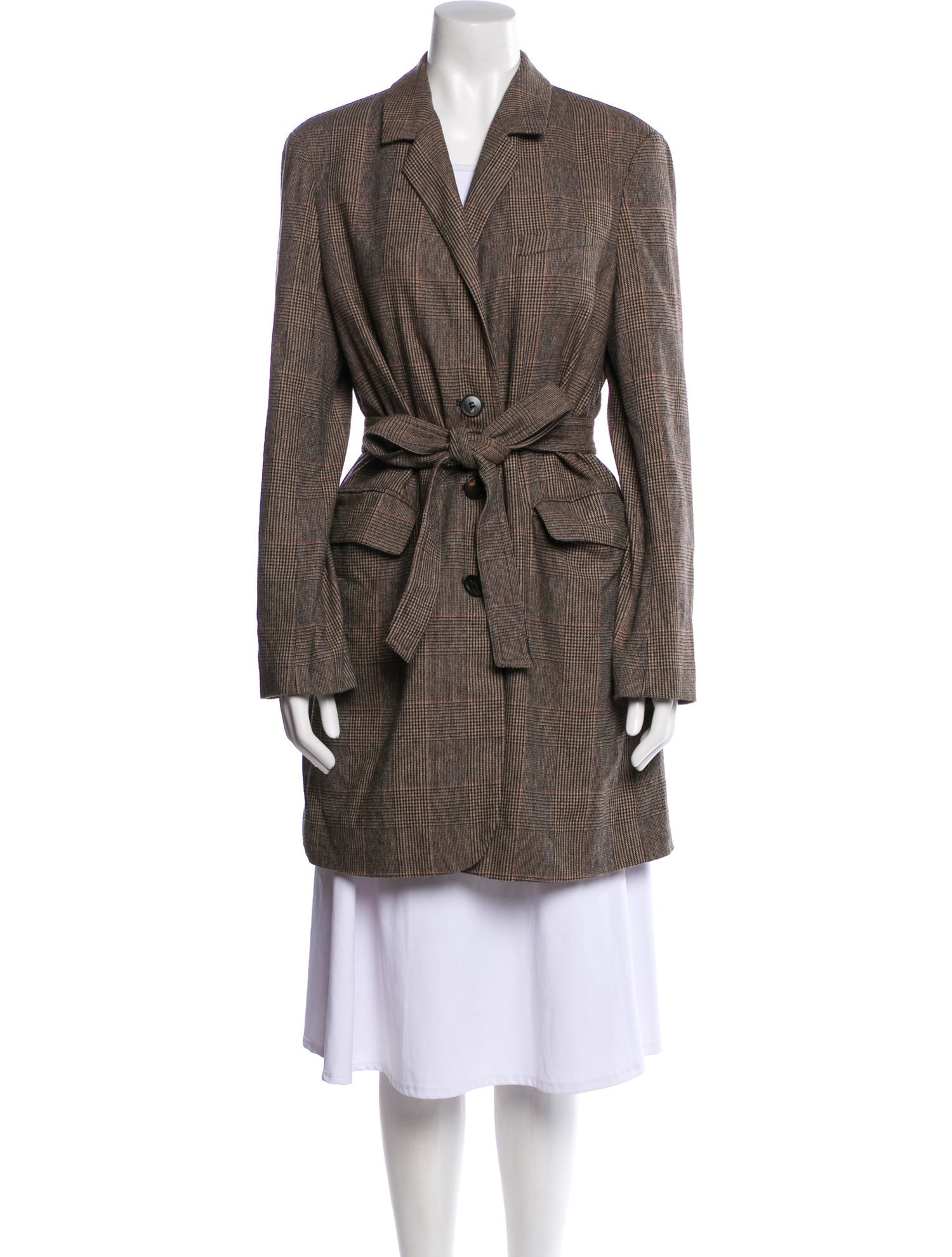 Co. Wool Houndstooth Print Peacoat