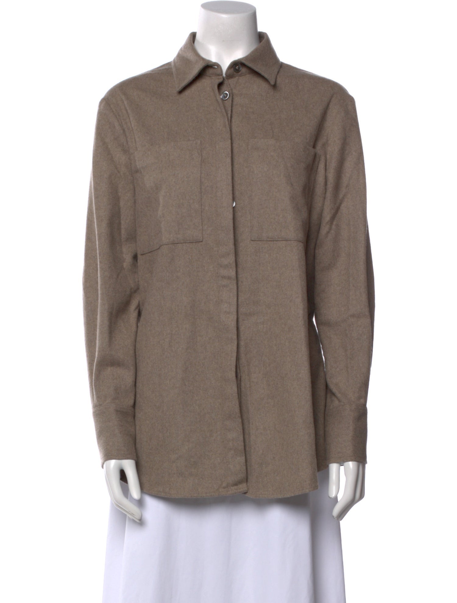 Co. Cashmere Long Sleeve Button-Up Top