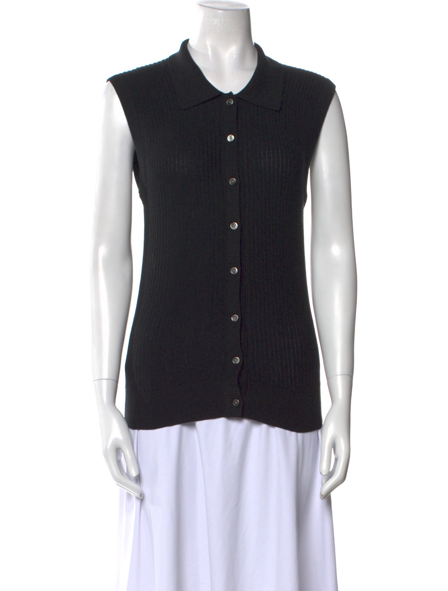 Co. Silk Sleeveless Button-Up Top