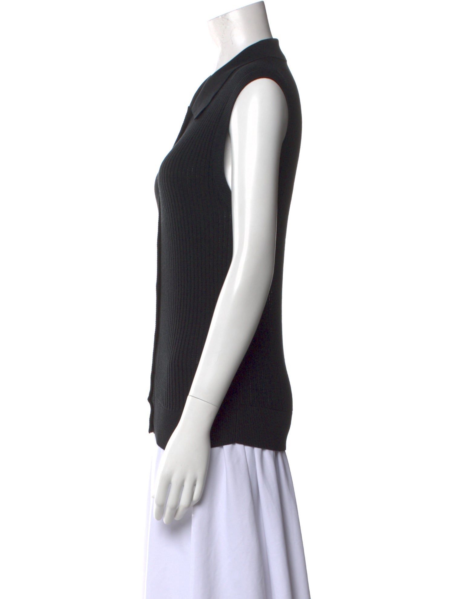 Co. Silk Sleeveless Button-Up Top