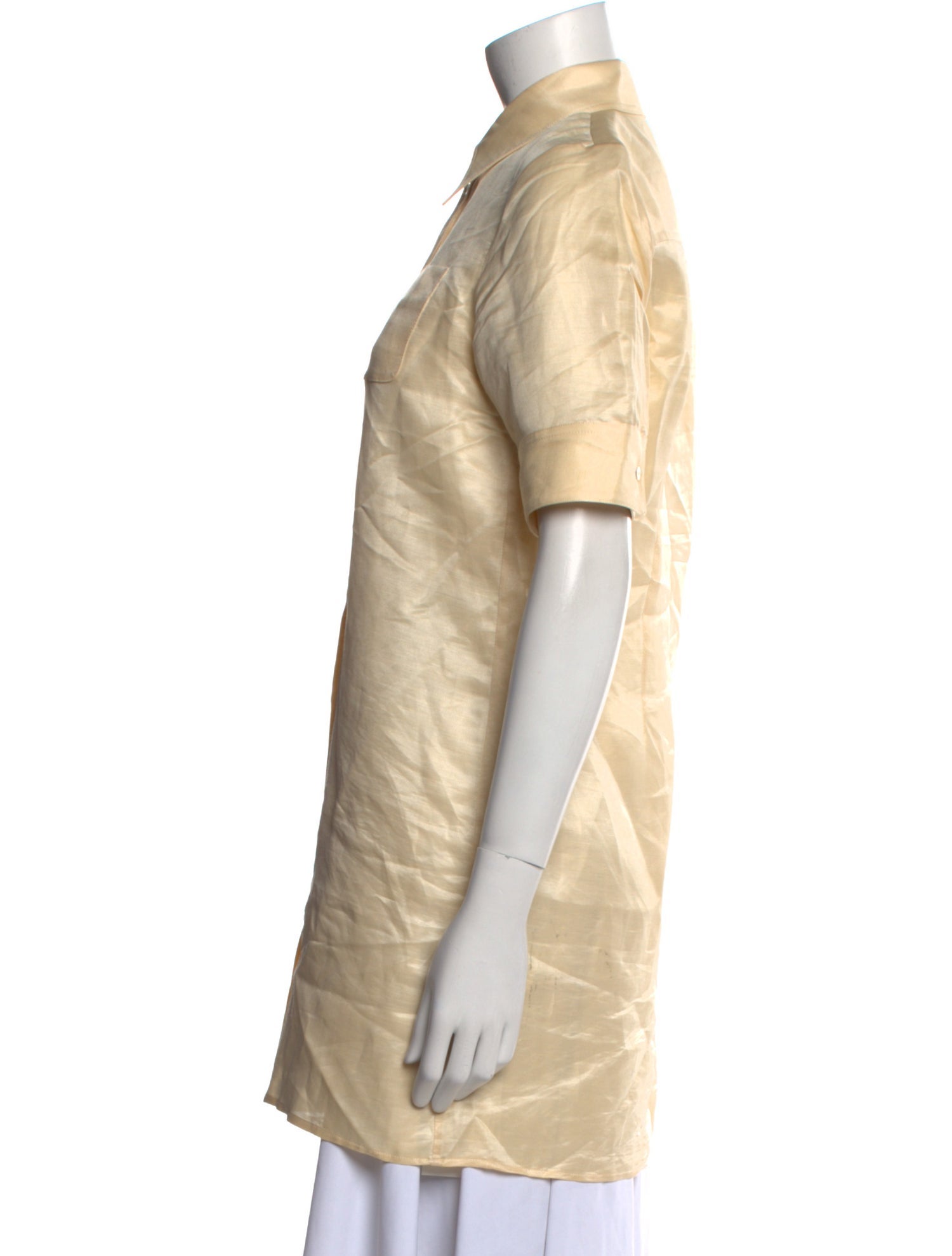 Co. Linen Short Sleeve Button-Up Top