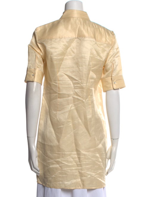 Co. Linen Short Sleeve Button-Up Top