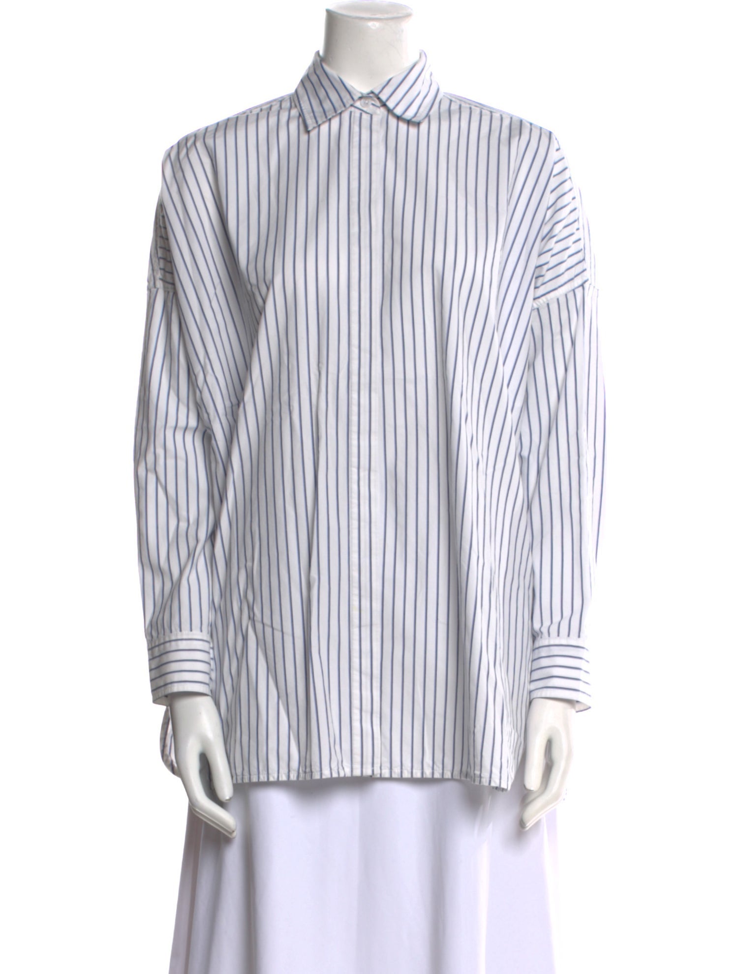Co. Striped Long Sleeve Button-Up Top