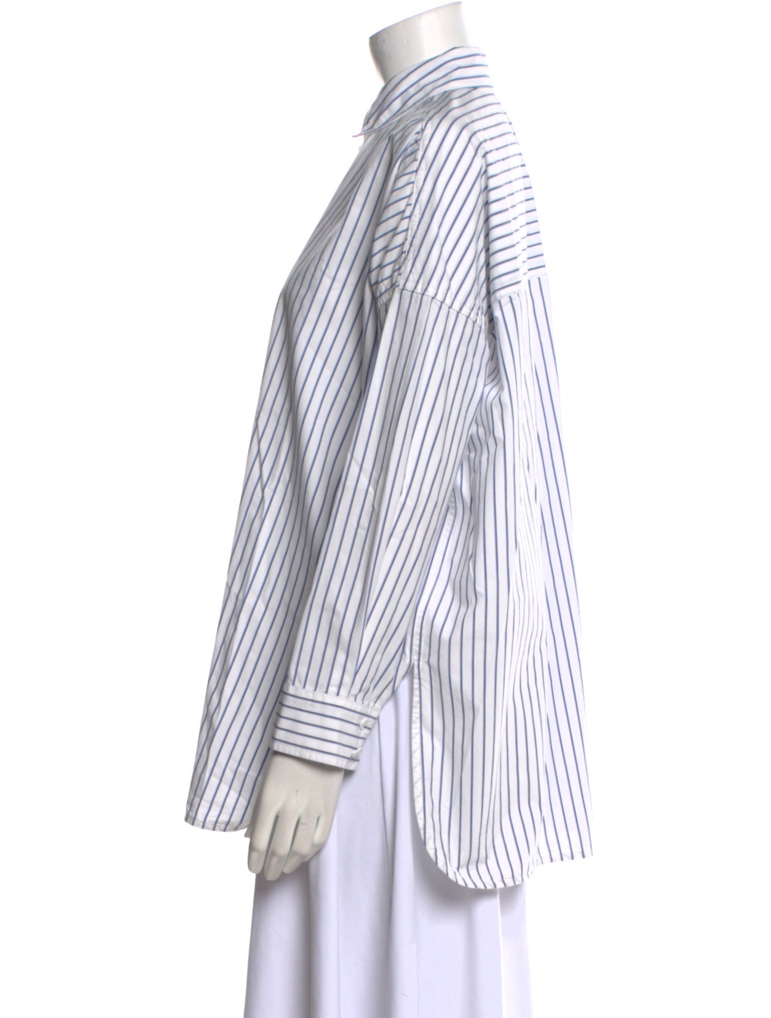 Co. Striped Long Sleeve Button-Up Top