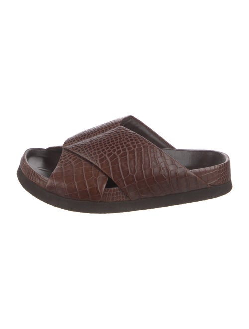 Co. Embossed Leather Slides