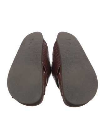Co. Embossed Leather Slides