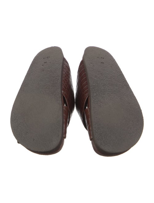 Co. Embossed Leather Slides