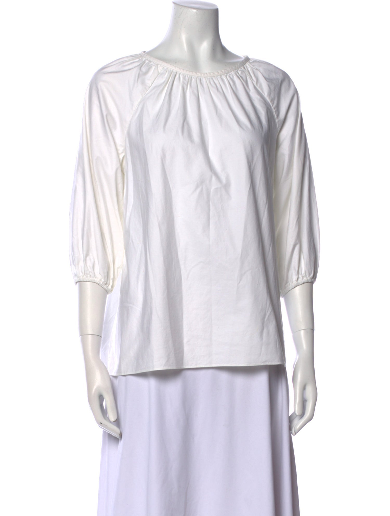 Co. Bateau Neckline Three-Quarter Sleeve Blouse