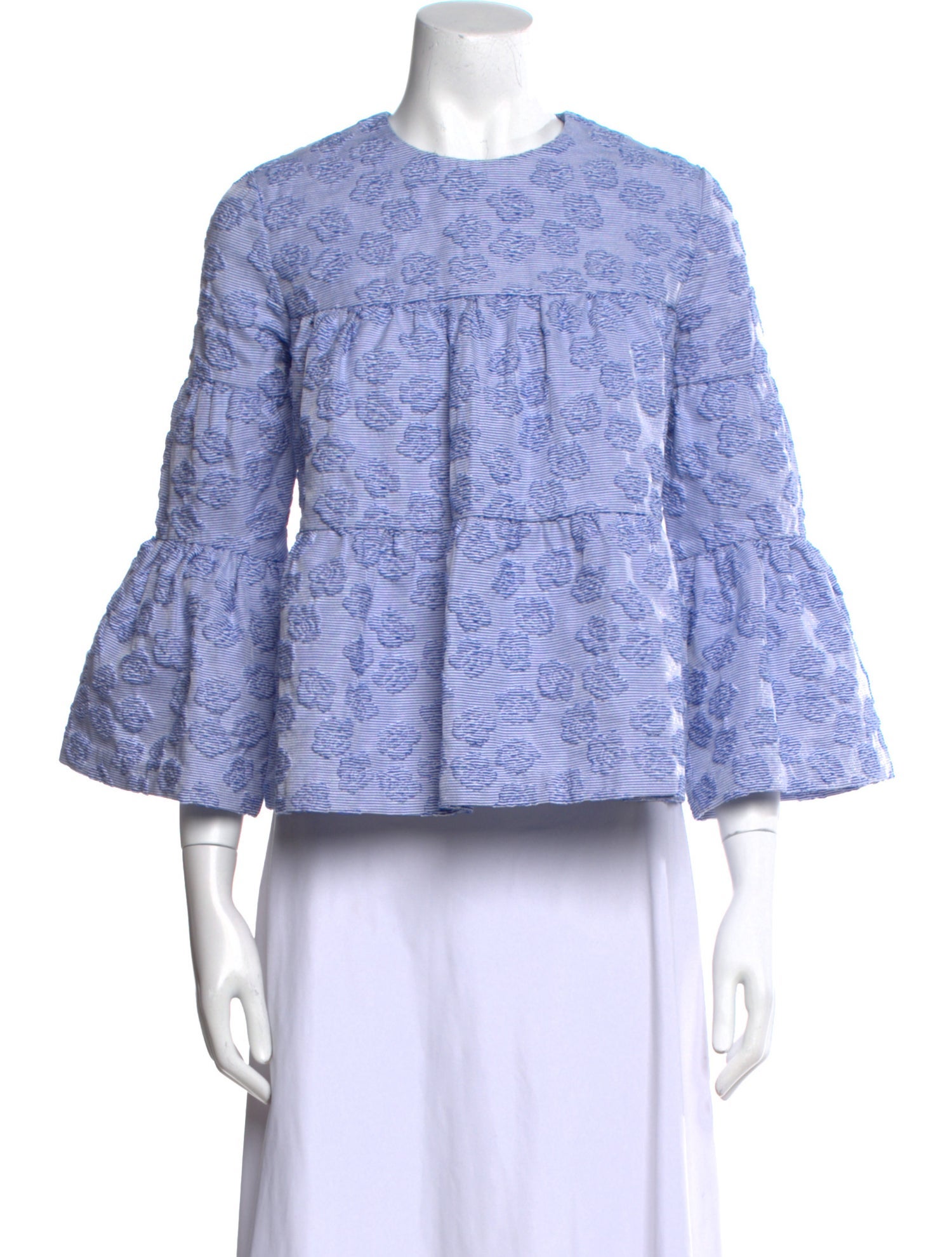 Co. Printed Crew Neck Crop Top