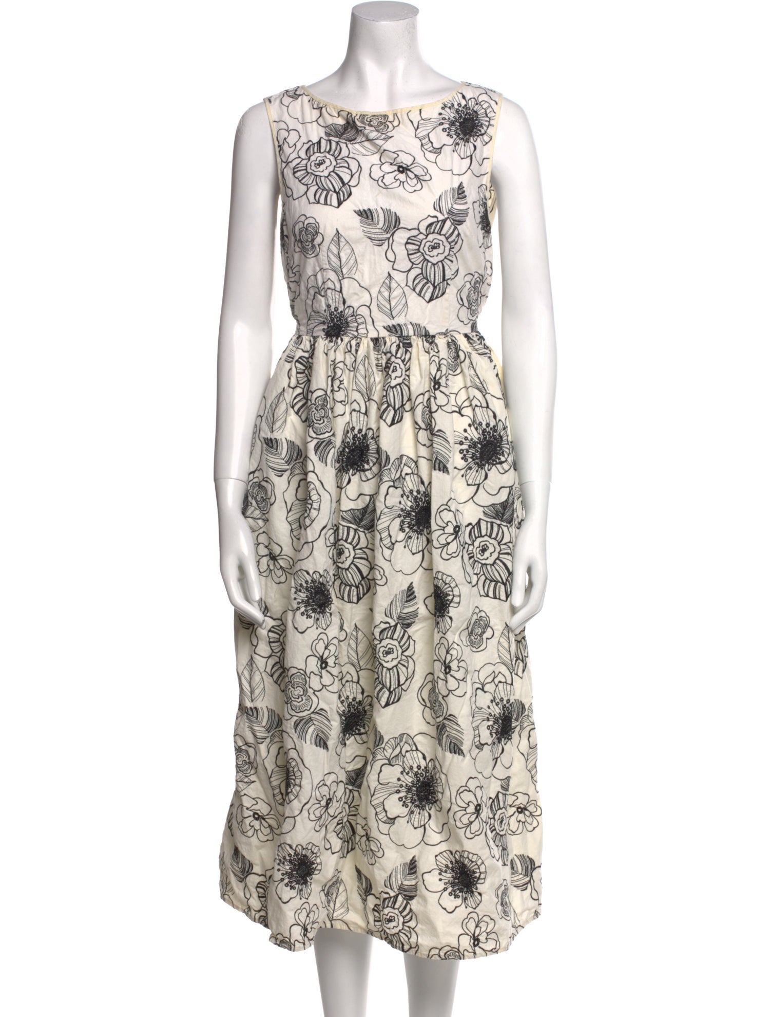 Co. Floral Print Midi Length Dress