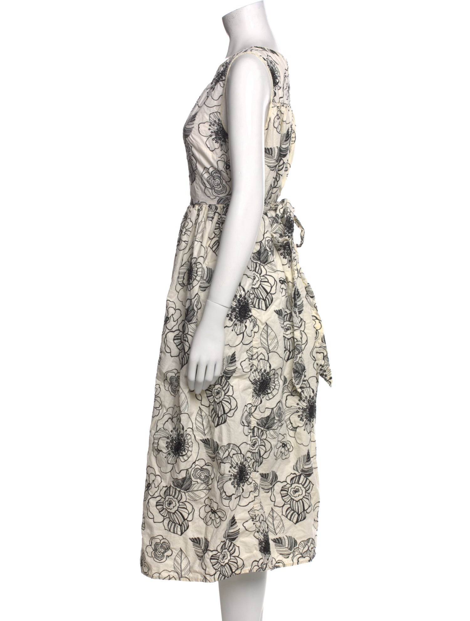 Co. Floral Print Midi Length Dress