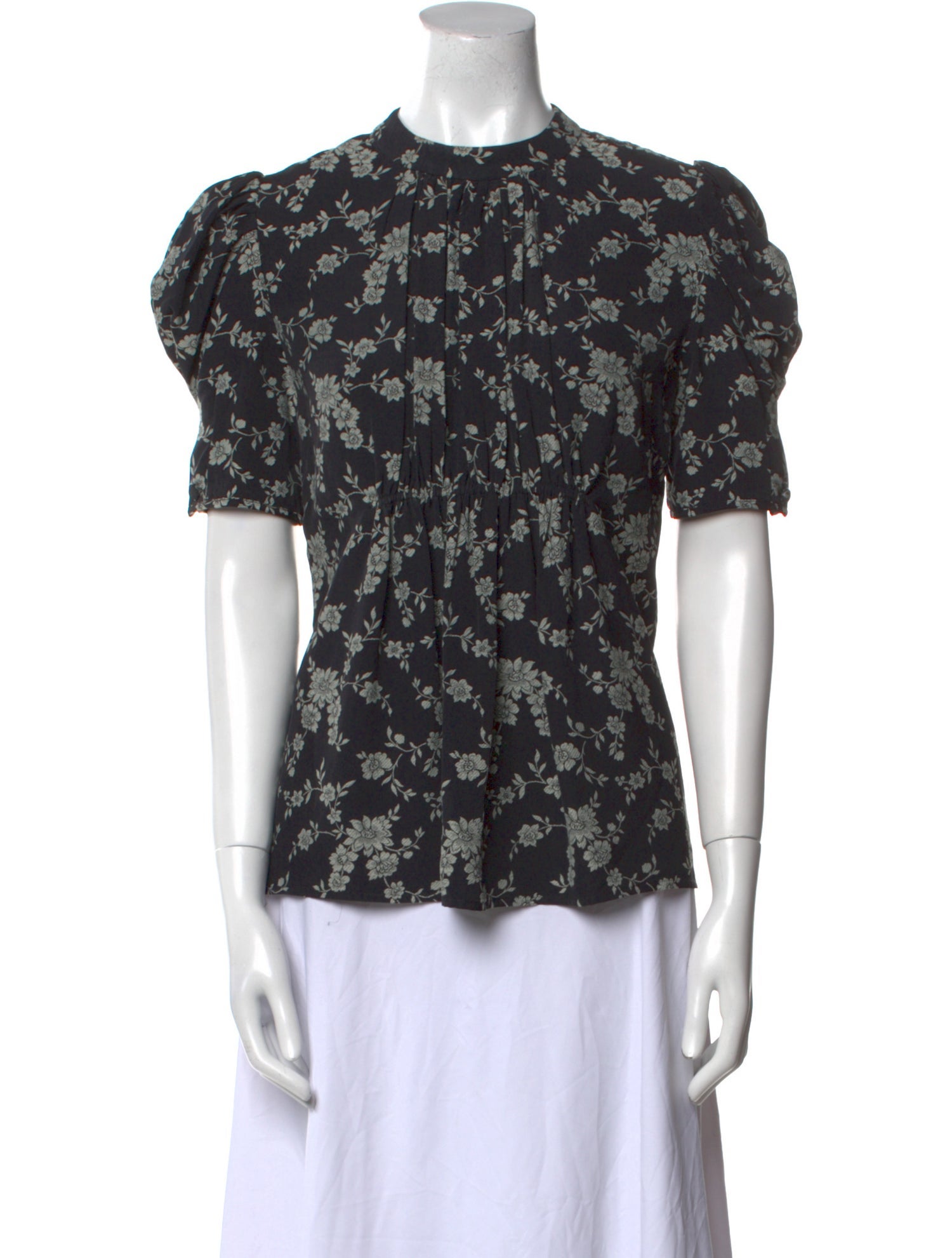 Co. Floral Print Crew Neck Blouse