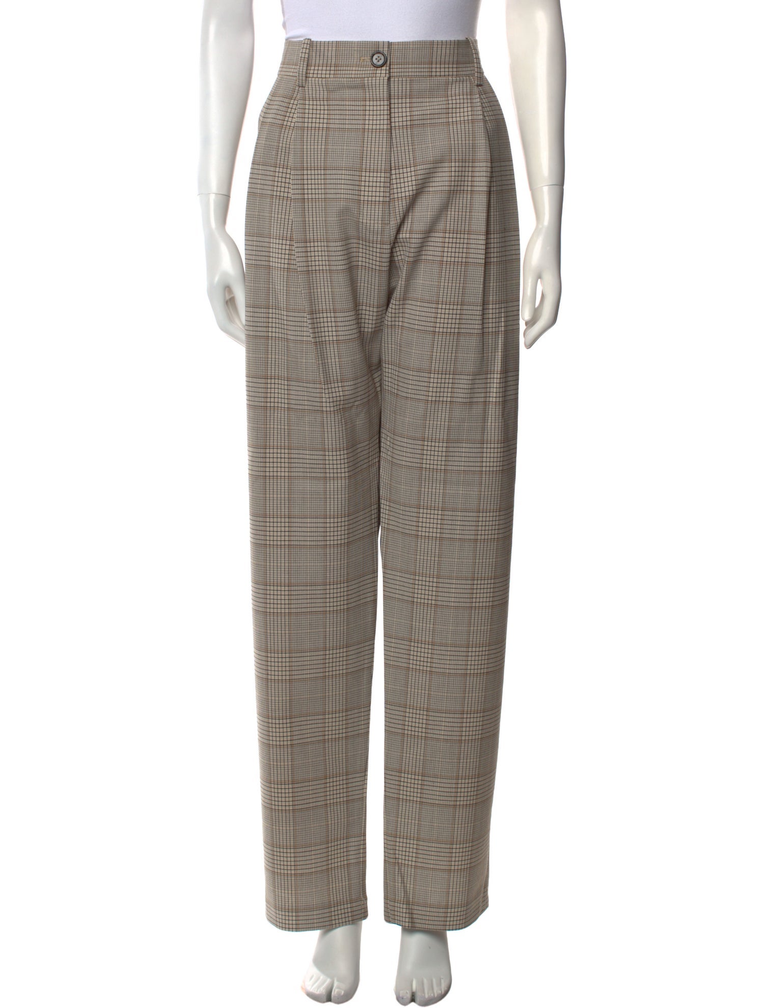 Co. Plaid Print Wide Leg Pants
