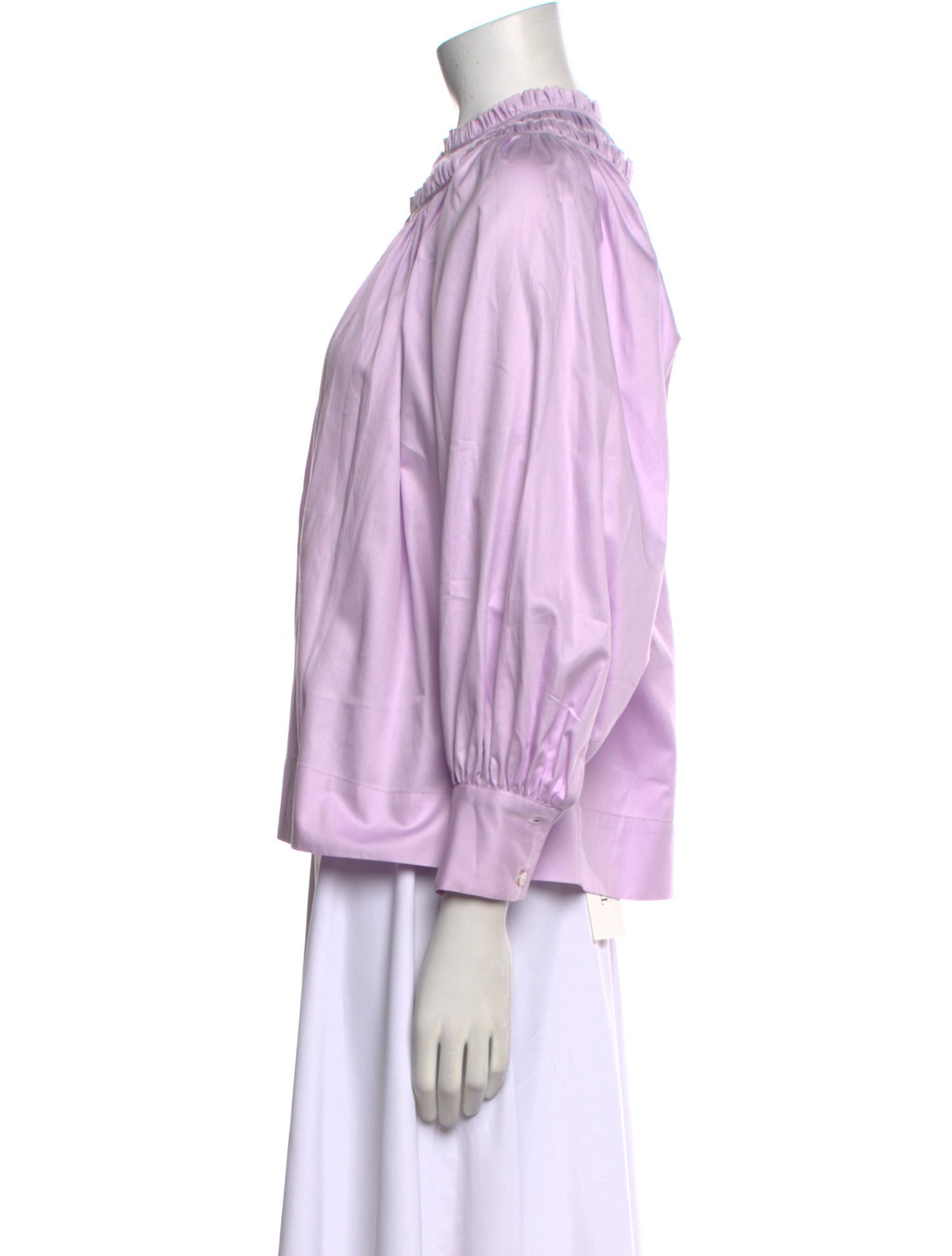 Co. Mock Neck Long Sleeve Button-Up Top