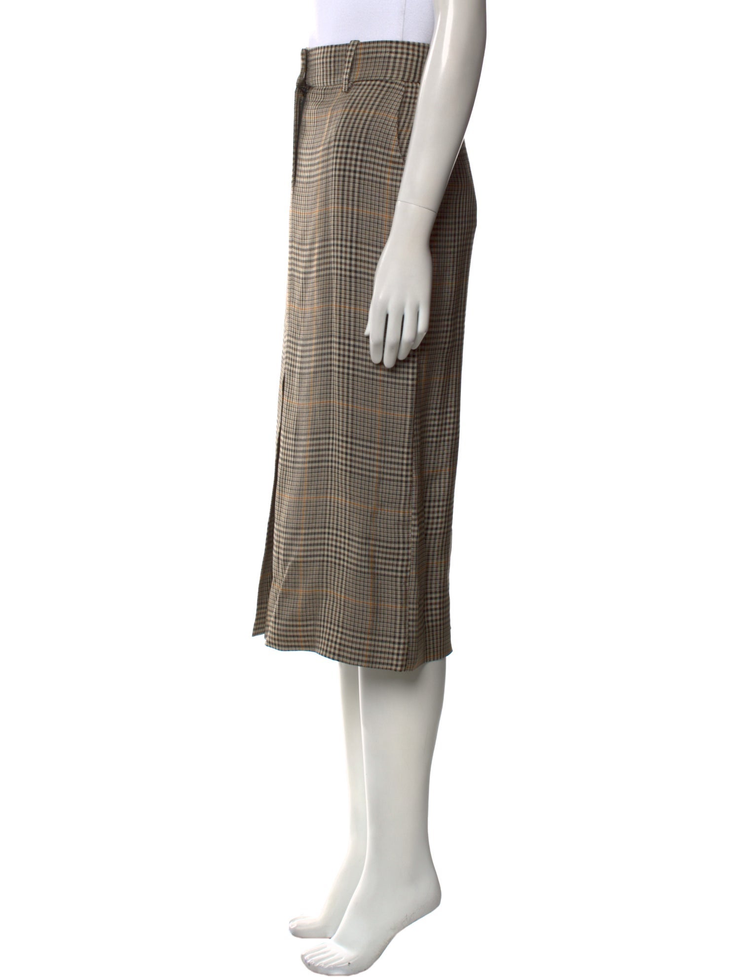 Co. Plaid Print Midi Length Skirt