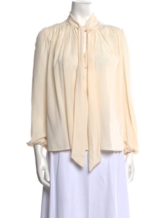 Co. Silk Mock Neck Blouse