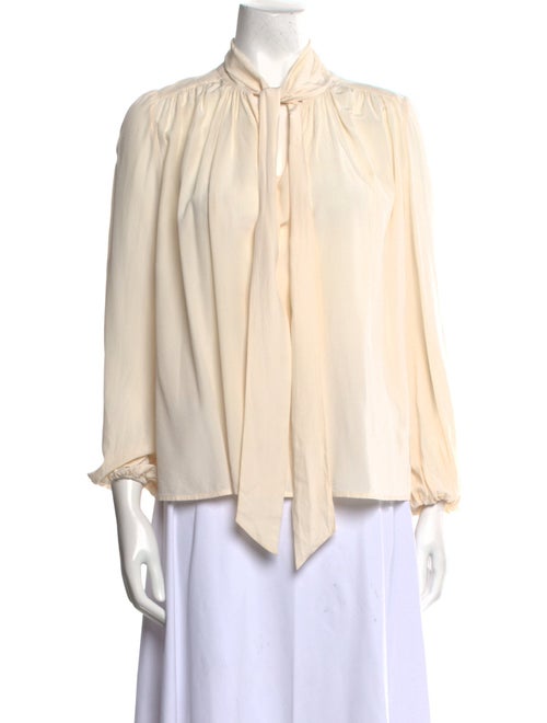 Co. Silk Mock Neck Blouse