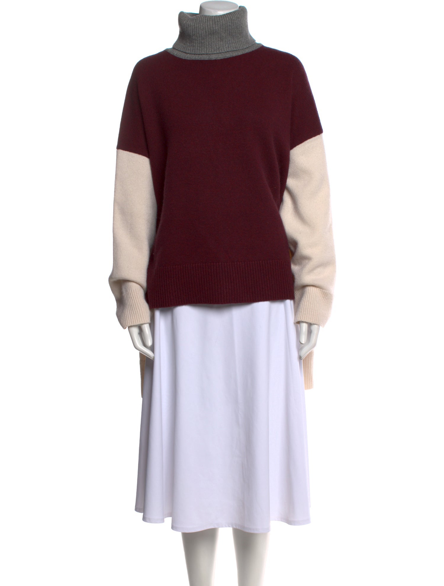 Co. Wool Colorblock Pattern Sweater