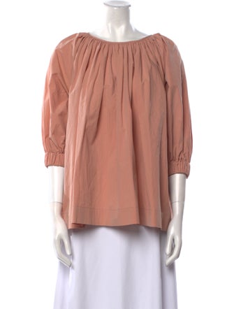 Co. Bateau Neckline Three-Quarter Sleeve Blouse