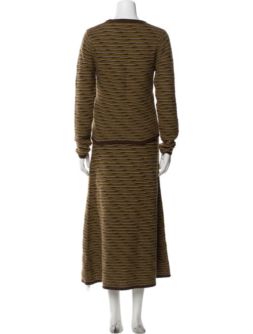 Co. Cashmere Striped Skirt Set