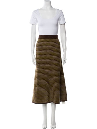 Co. Cashmere Striped Skirt Set