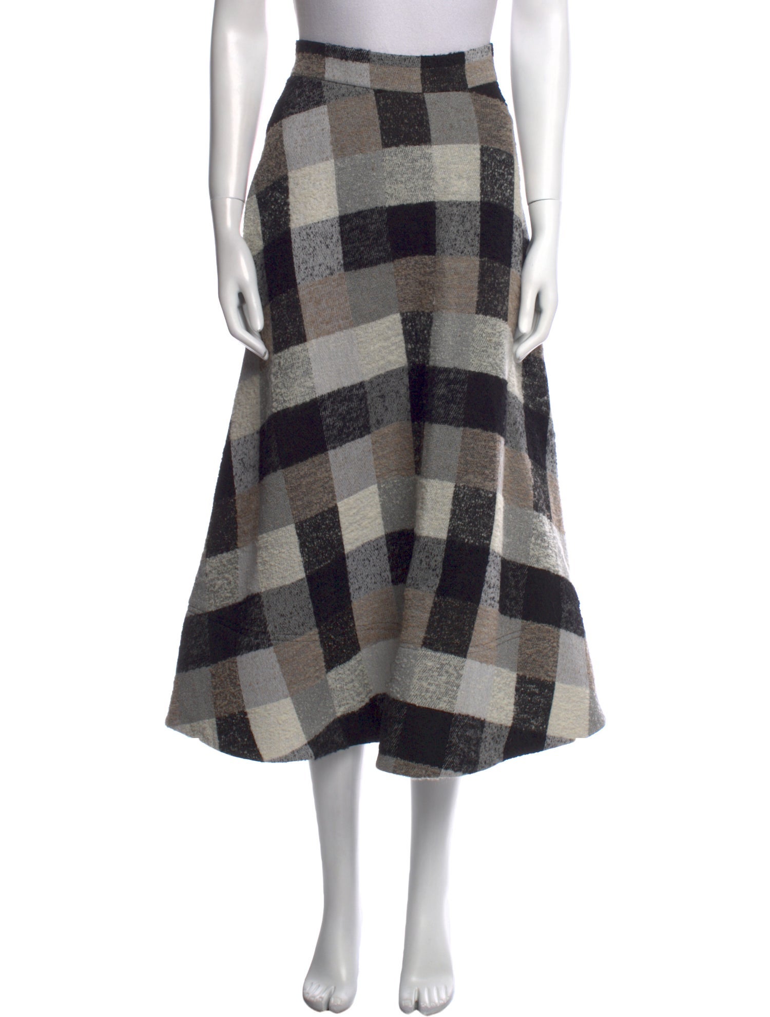 Co. Plaid Print Midi Length Skirt