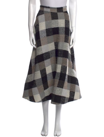 Co. Plaid Print Midi Length Skirt