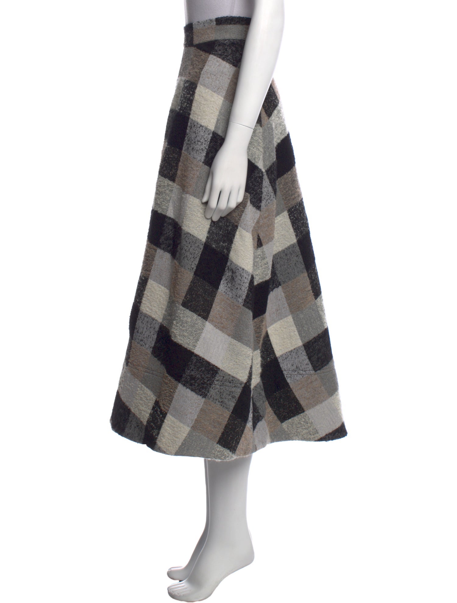 Co. Plaid Print Midi Length Skirt