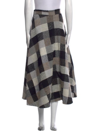 Co. Plaid Print Midi Length Skirt