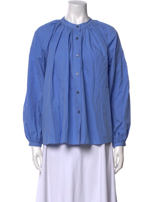 Co. Mock Neck Long Sleeve Button-Up Top