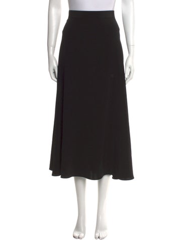 Pre-owned Co Pleated Accents Midi Length Skirt In Black