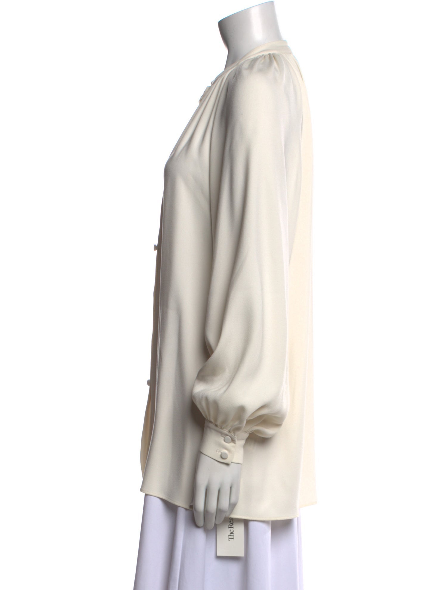 Co. Mock Neck Long Sleeve Button-Up Top