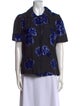 Co. Floral Print Short Sleeve Button-Up Top