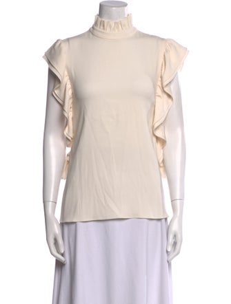 Co. Mock Neck Short Sleeve Blouse