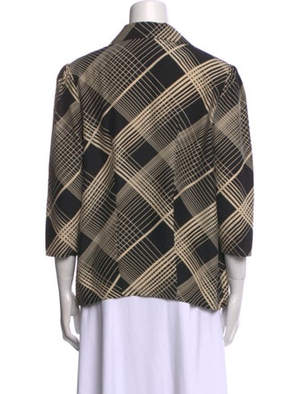 Co. Silk Plaid Print Button-Up Top