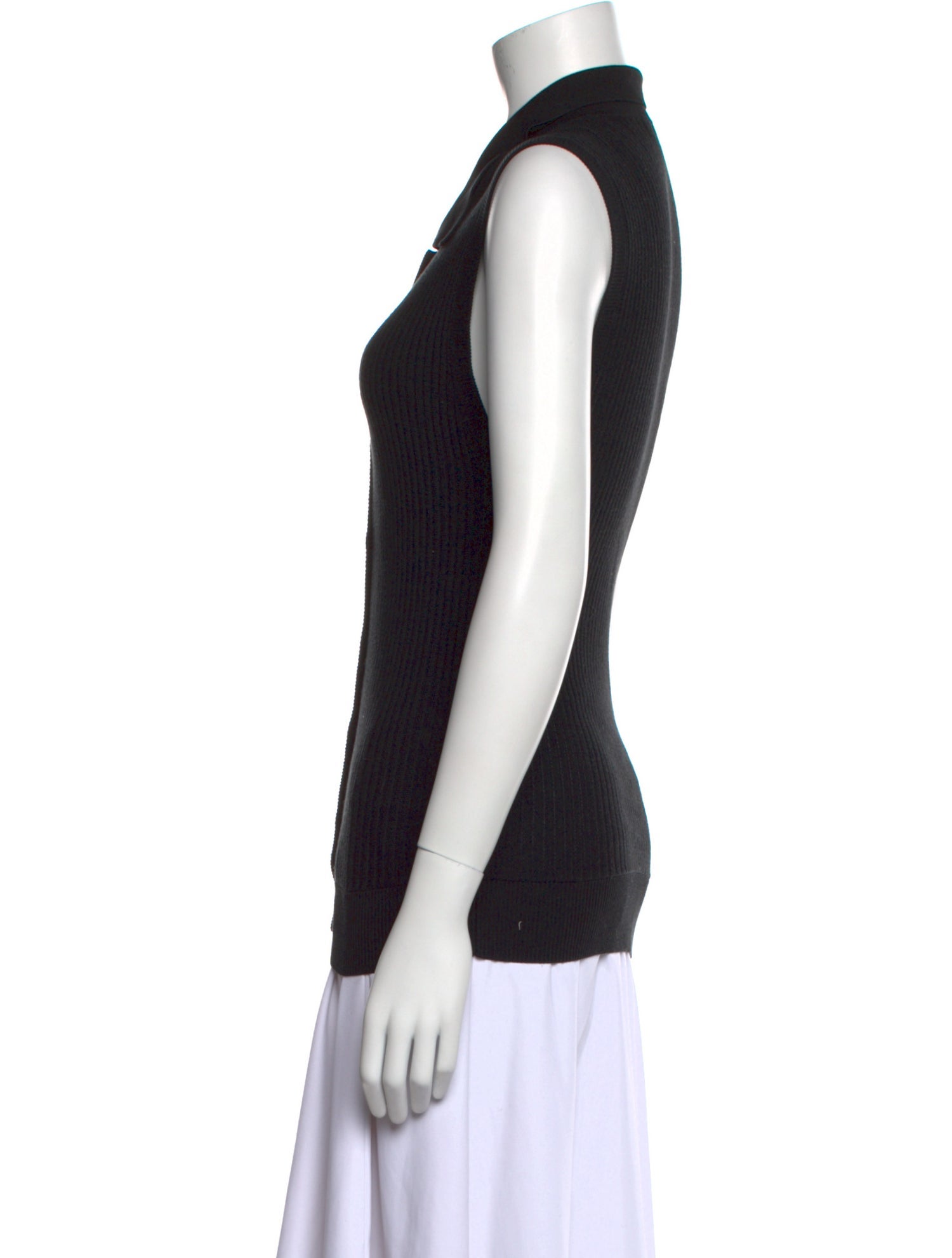 Co. Silk V-Neck Button-Up Top