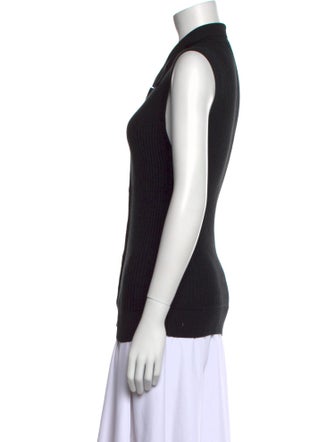 Co. Silk V-Neck Button-Up Top