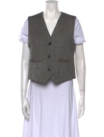 Co. Virgin Wool V-Neck Crop Top