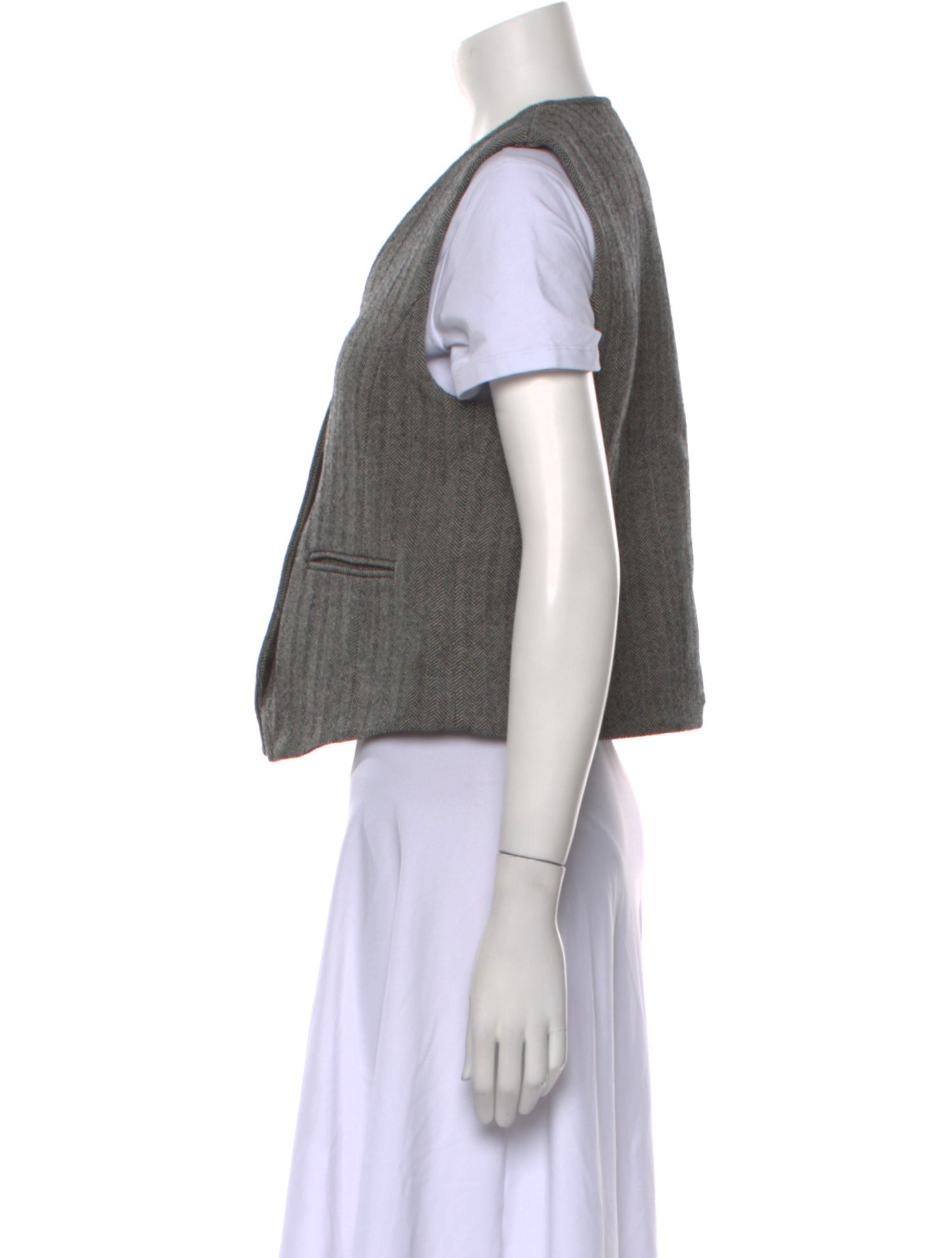 Co. Virgin Wool V-Neck Crop Top