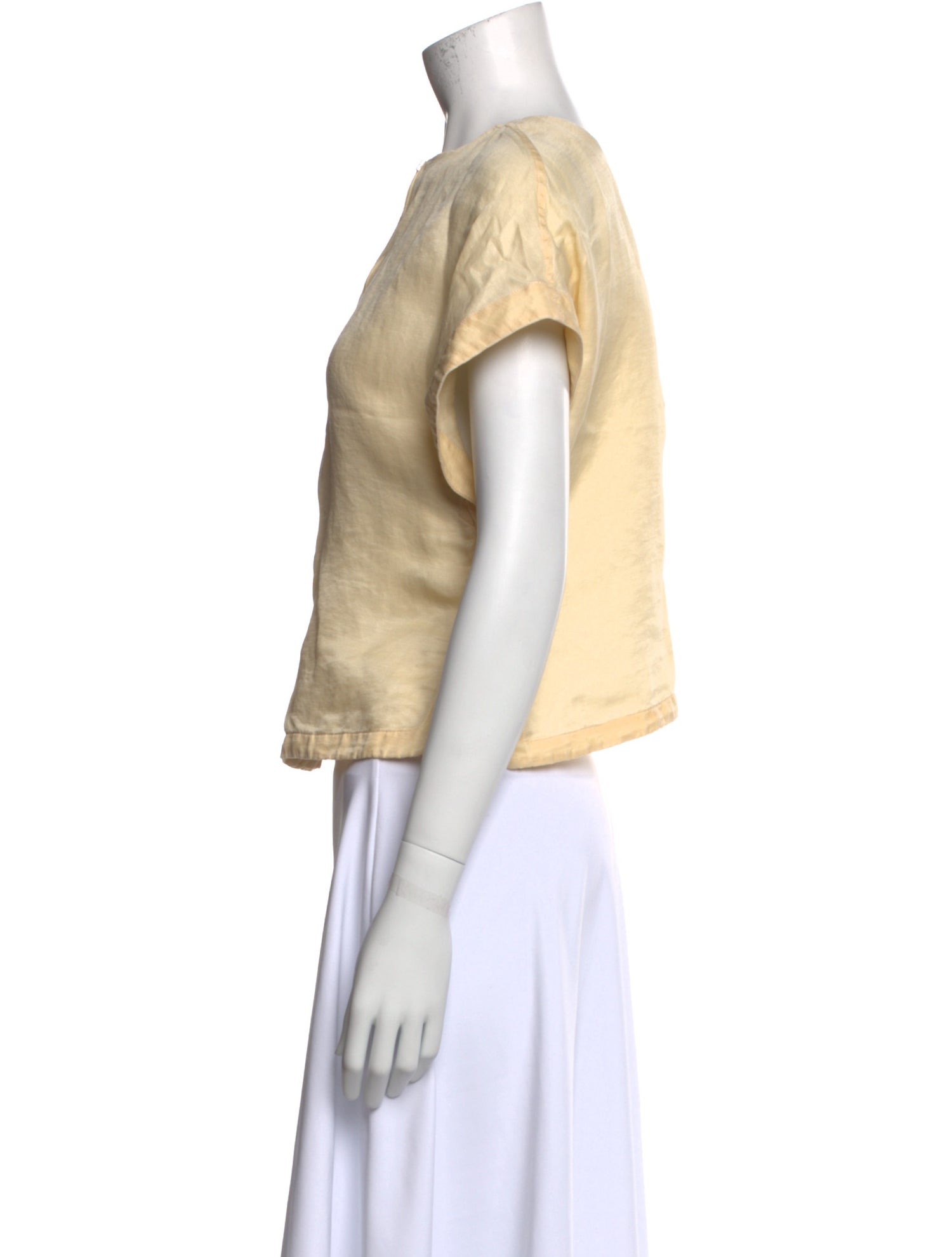 Co. Linen Crew Neck Crop Top