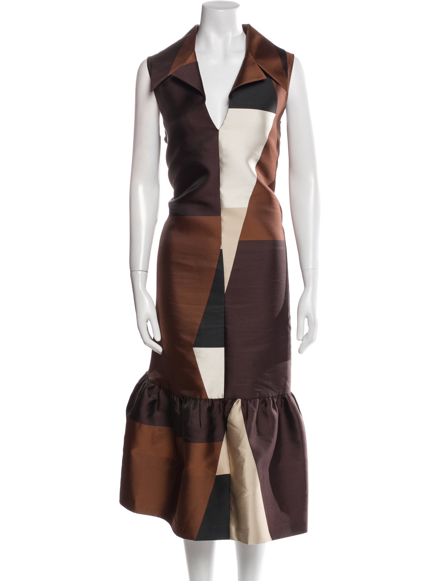 Co. Colorblock Pattern Midi Length Dress