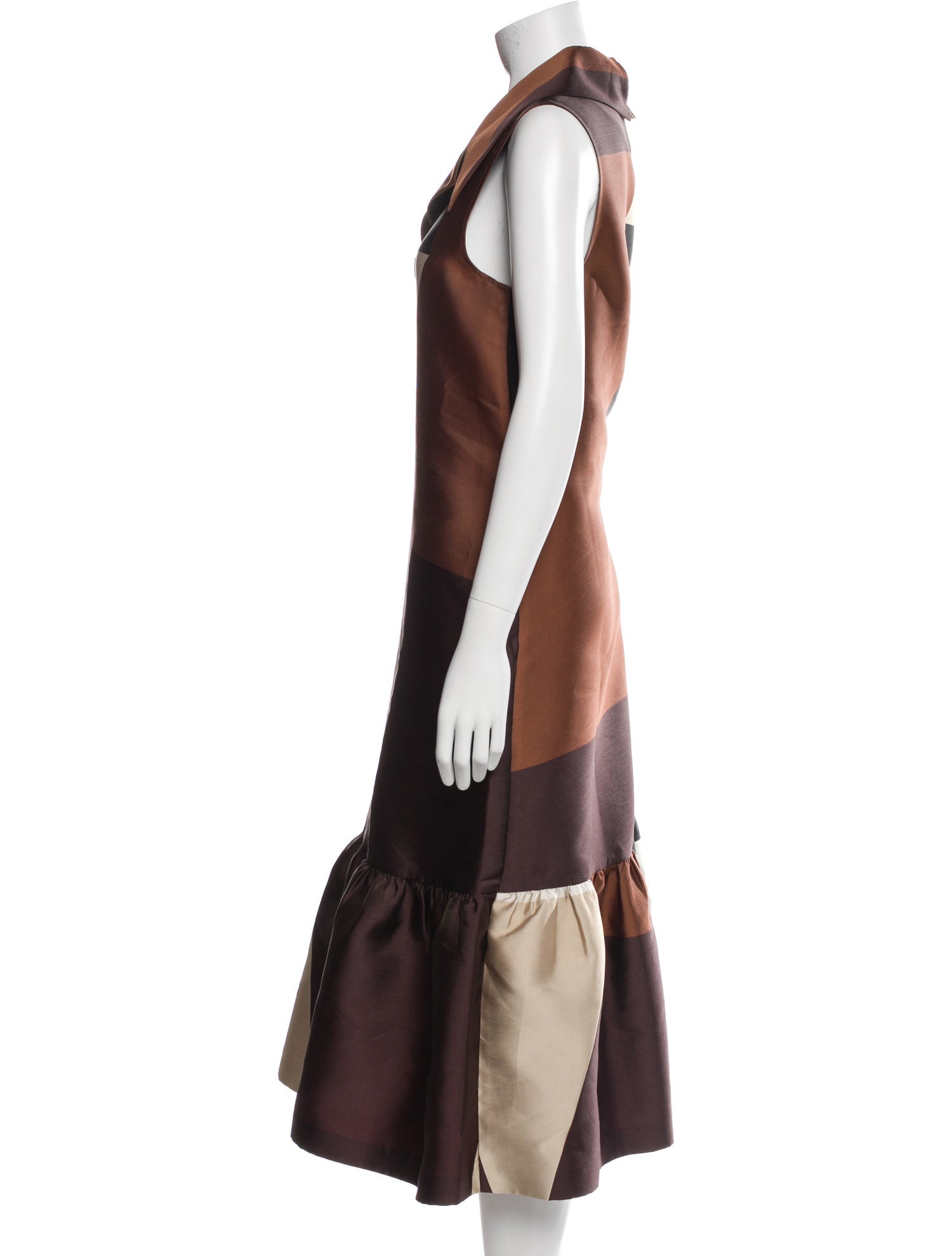 Co. Colorblock Pattern Midi Length Dress