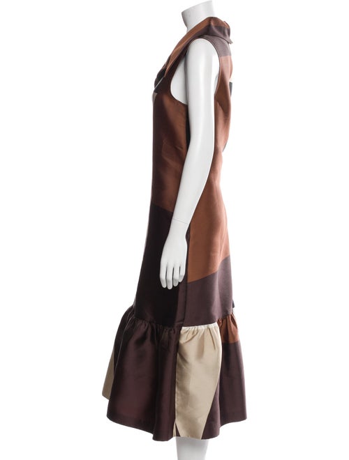 Co. Colorblock Pattern Midi Length Dress