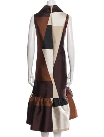 Co. Colorblock Pattern Midi Length Dress