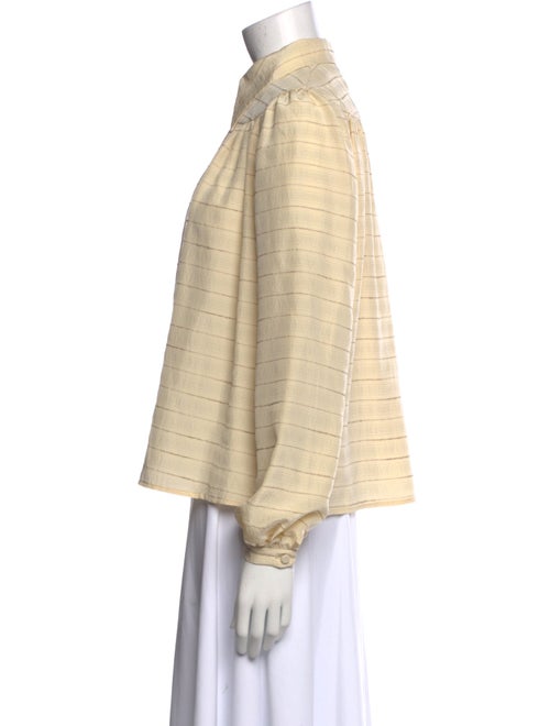 Co. Silk Striped Button-Up Top