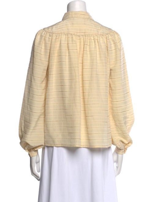 Co. Silk Striped Button-Up Top