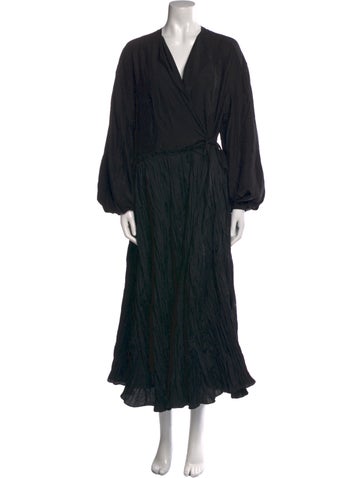 Pre-owned Co V-neck Long Dress In Black