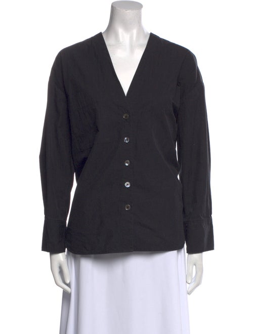 Co. V-Neck Long Sleeve Button-Up Top