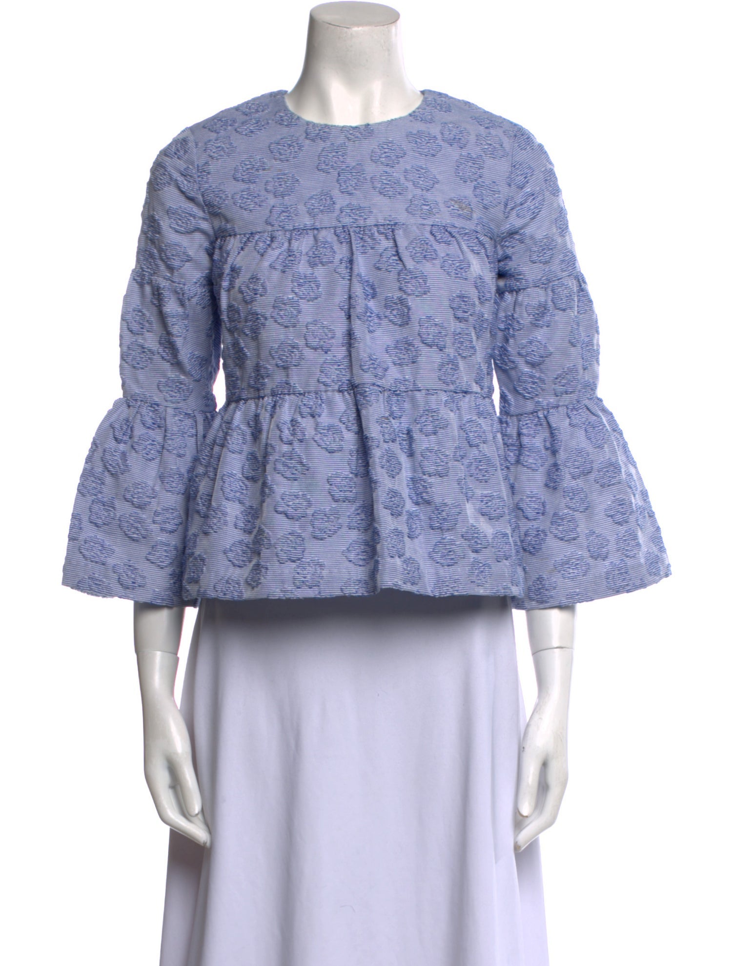 Co. Printed Crew Neck Crop Top