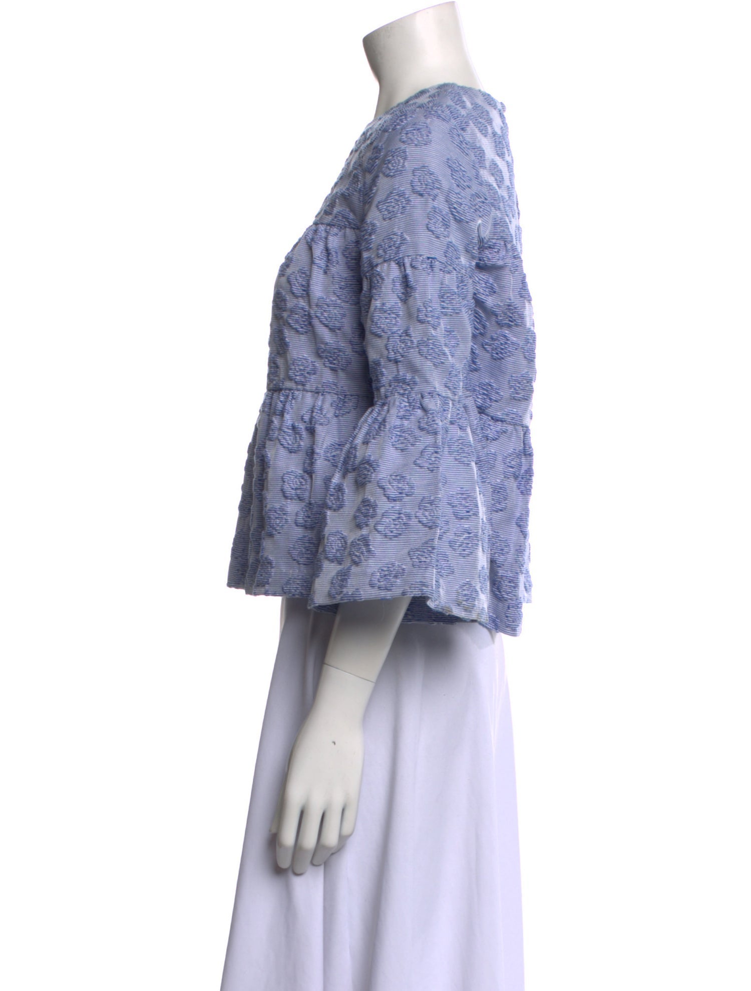 Co. Printed Crew Neck Crop Top